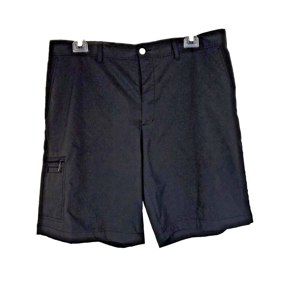 Berkley Jensen Mens 38 Black Hybrid Performance Shorts Flat Front Stretch